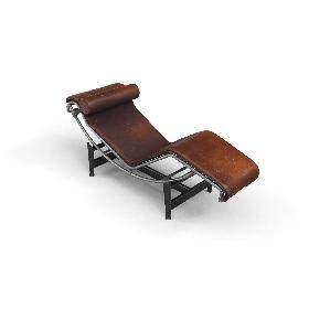 Modern Chaise Longue Dirty Brown 3D model